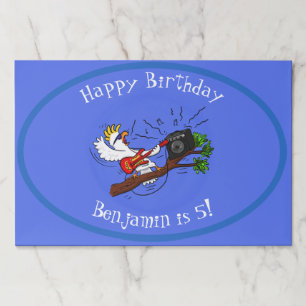 Bloc De Hojas Graciosa cacatúa tocando el personalizado de guita