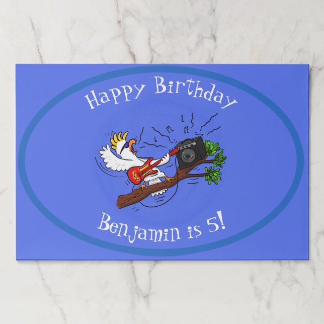 Bloc De Hojas Graciosa cacatúa tocando el personalizado de guita (Anverso)