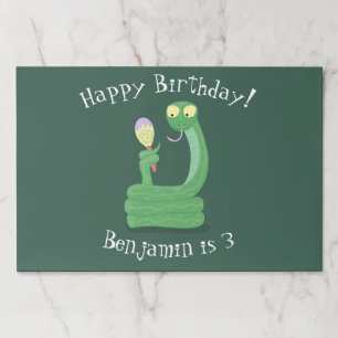 Bloc De Hojas Graciosa serpiente verde con maraca personalizado