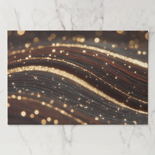 Bloc De Hojas Grano de madera oscura de nuez negra con ríos dora (Anverso)