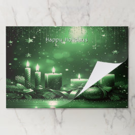 Bloc De Hojas Green Candles Christmas Holiday Tearaway