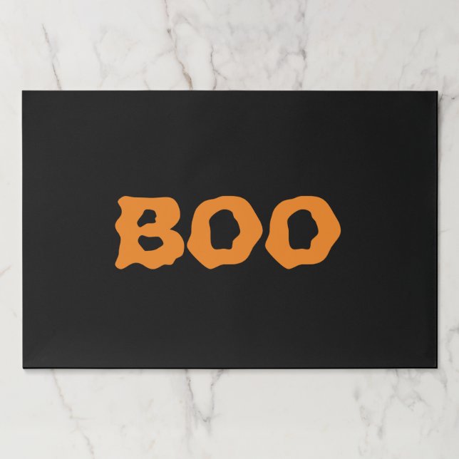 Bloc De Hojas Halloween Boo naranja negro espeluznantes carteles (Anverso)
