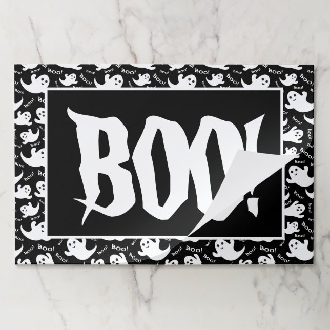 Bloc De Hojas ¡Halloween BOO! Placemat de papel (Plegada)