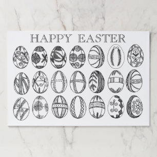 Bloc De Hojas Hand Drawn Fancy Eggys de Pascua Adultos Colorando