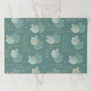Bloc De Hojas Hanukkah Tearaway Placemat Pad Great Miracle Turqu
