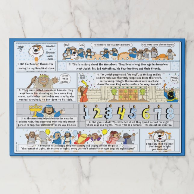Bloc De Hojas Hanukkah Tearaway Placemat Pad/Hanukkah Story (Anverso)