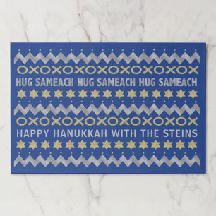 Bloc De Hojas Hanukkah Tearaway Placemat Pad/"HUG SAMEACH"
