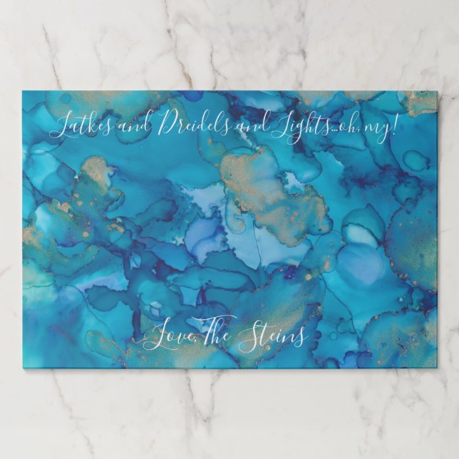 Bloc De Hojas Hanukkah Tearaway Placemat Pad Latkes & Dreidels.. (Anverso)