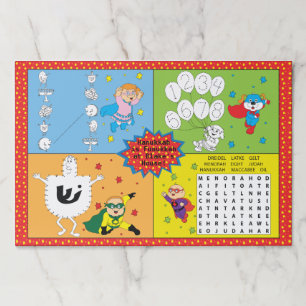 Bloc De Hojas Hanukkah Tearaway Placemat Pad/Super Héroes