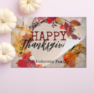 Bloc De Hojas Happy Thanksgiving Autumn Wreath Paper Placemat