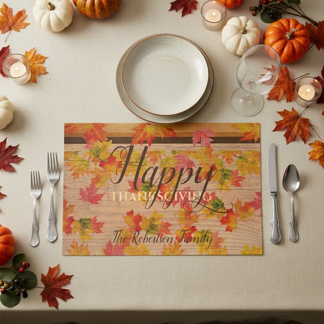 Bloc De Hojas Happy Thanksgiving Maple Leaves Paper Placemat (Subido por el creador)