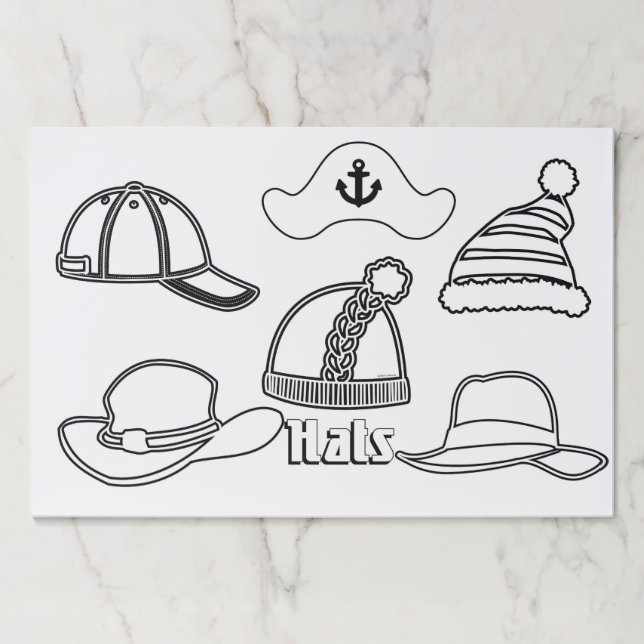 Bloc De Hojas Hats Kids Coloring Sheets  (Anverso)