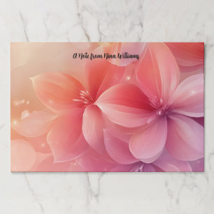 Bloc De Hojas Hermosa flor rosa romántica