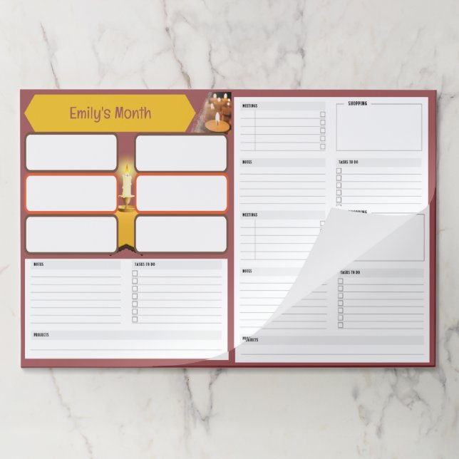 Bloc De Hojas Hoja organizadora de seguimiento del planificador  (Plegada)