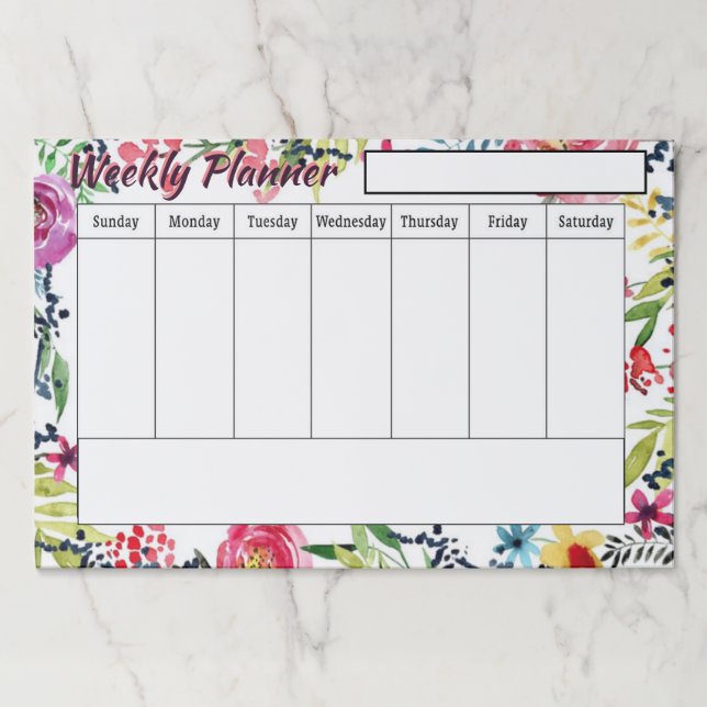 Bloc De Hojas Hojas planetarias Floral Weekly Papel Pad (Anverso)