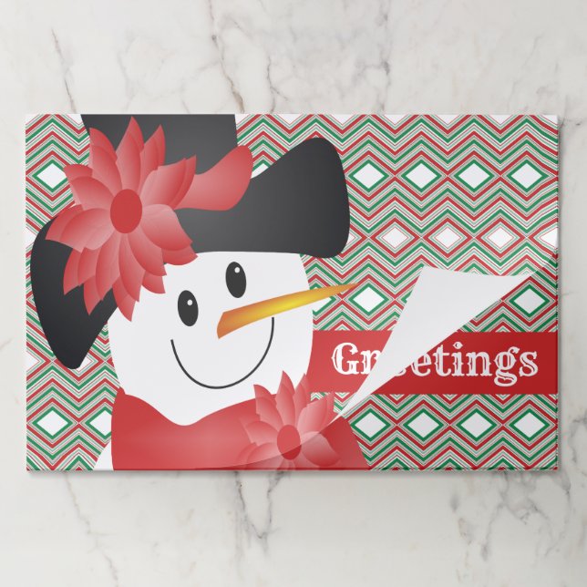 Bloc De Hojas Hombre de Nieve Con Patrón Moderno (Plegada)