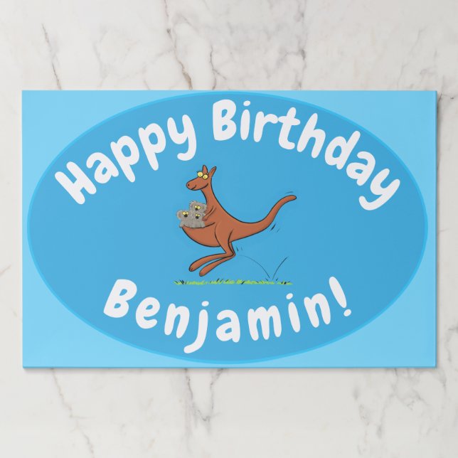 Bloc De Hojas Ilustracion de canguro y personalizado de koalas (Anverso)