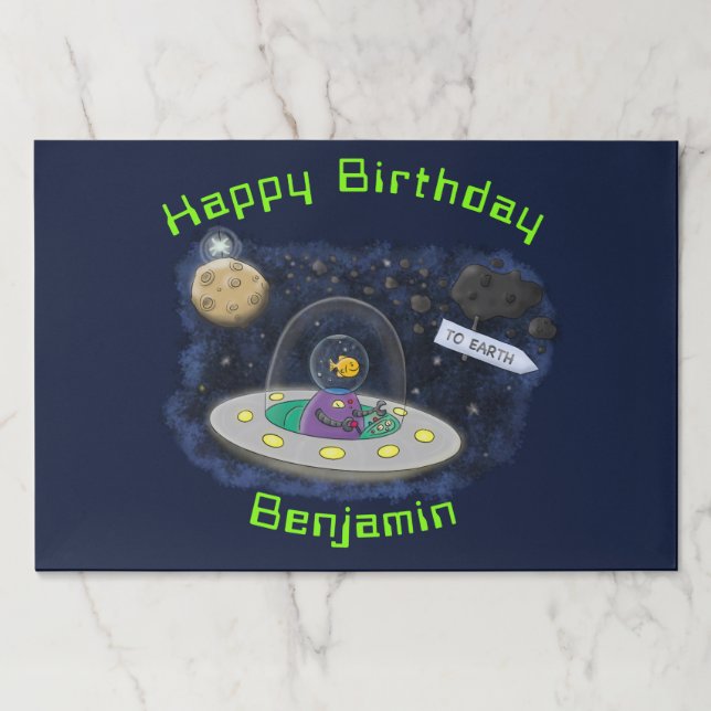 Bloc De Hojas Ilustracion de personalizado de barco espacial UFO (Anverso)
