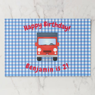 Bloc De Hojas Ilustracion de personalizado de camión rojo feliz