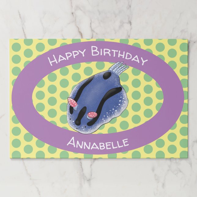 Bloc De Hojas Ilustracion de personalizado de nudibranquias azul (Anverso)