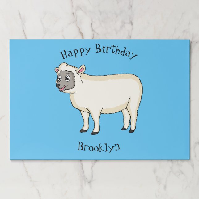 Bloc De Hojas Ilustracion de personalizado de ovejas alegres (Anverso)