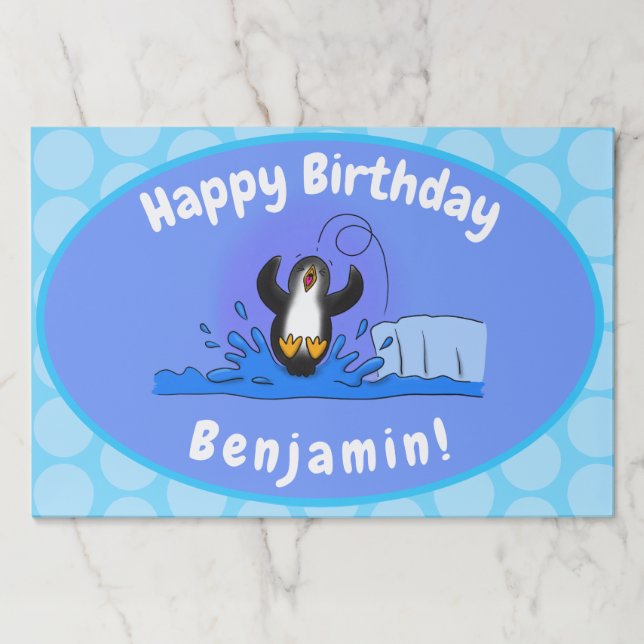 Bloc De Hojas Ilustracion de personalizado de pingüino puenteado (Anverso)