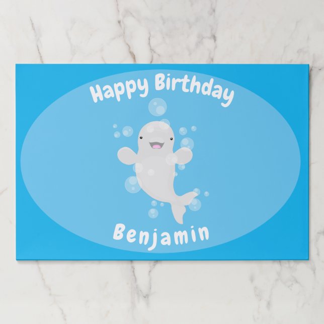 Bloc De Hojas Ilustracion personalizado de ballenas de la beluga (Anverso)