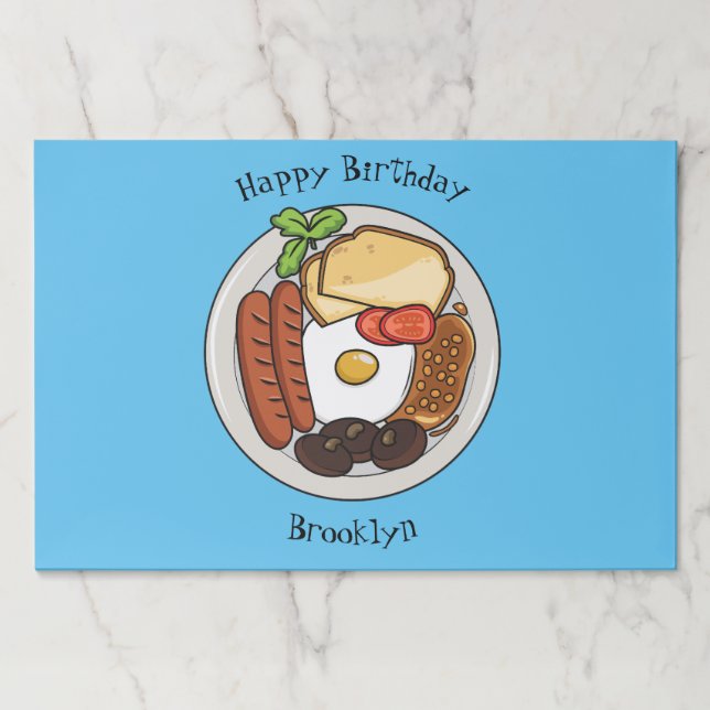 Bloc De Hojas Ilustracion personalizado de desayuno inglés (Anverso)