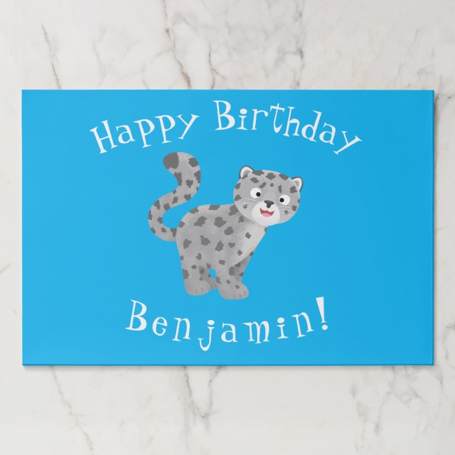 Bloc De Hojas Ilustracion personalizado de leopardo de las nieve (Anverso)