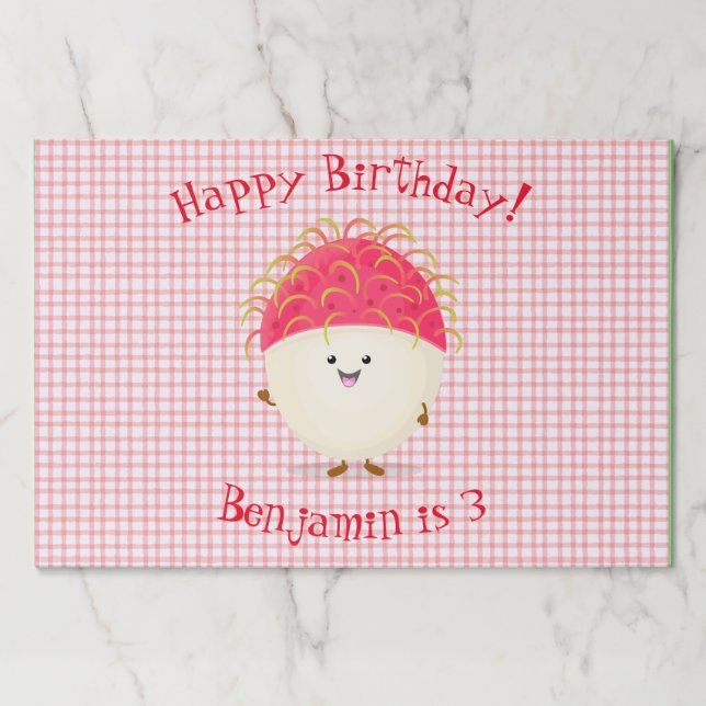 Bloc De Hojas Ilustracion personalizado de rambután rosa suave (Anverso)