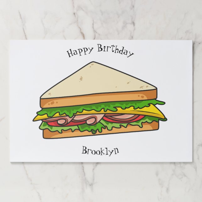 Bloc De Hojas Ilustracion personalizado de sándwich (Anverso)