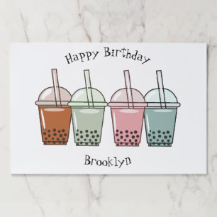 Bloc De Hojas Ilustracion personalizado de té de burbujas