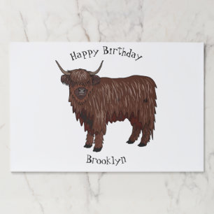 Bloc De Hojas Ilustracion personalizado de vaca de Highland