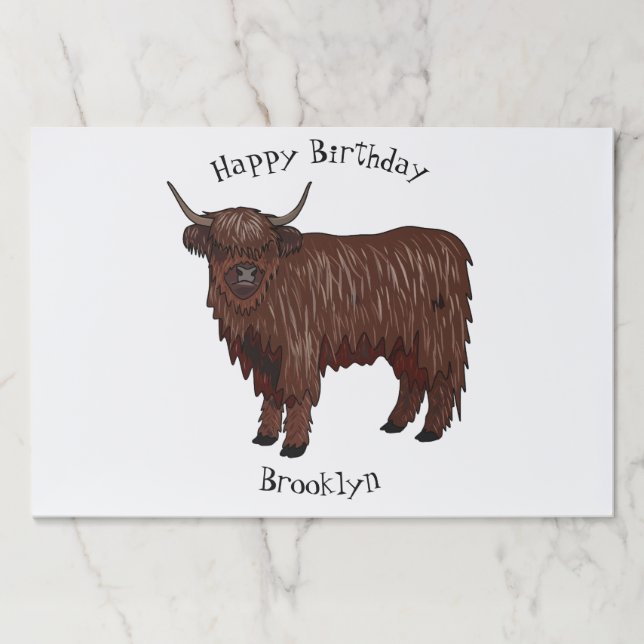 Bloc De Hojas Ilustracion personalizado de vaca de Highland (Anverso)
