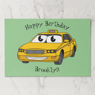 Bloc De Hojas Ilustracion personalizado divertido de taxi amaril