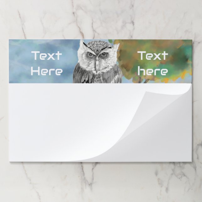 Bloc De Hojas Impresión estacional de búho (Plegada)