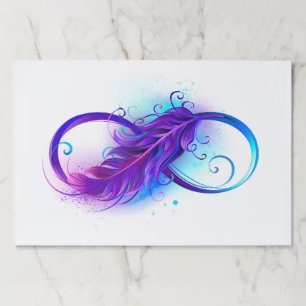 Bloc De Hojas Infinito con plumas púrpura