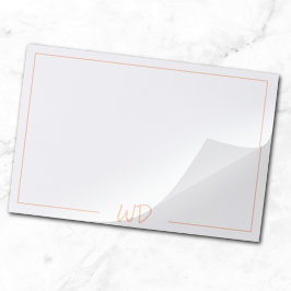 Bloc De Hojas Iniciales monogramadas de color rosa rosado minimo