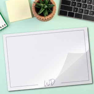 Bloc De Hojas Iniciales monogramadas modernas de color púrpura p