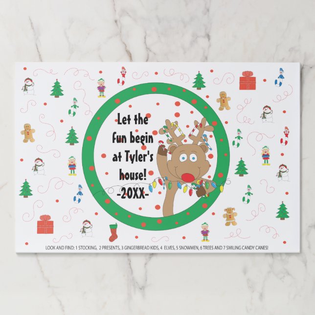 Bloc De Hojas Juego de almohadillas de placemat para navidades d (Anverso)