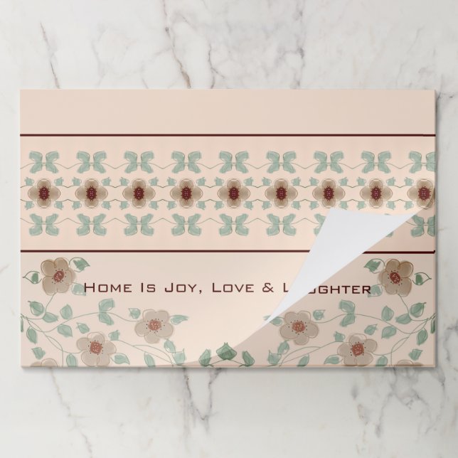 Bloc De Hojas Juego de Placemat de 25 piezas florido en paqueter (Plegada)