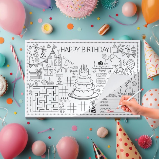Bloc De Hojas Kids Birthday Cake Activity Pad and Placemat (Subido por el creador)