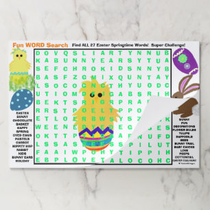 Bloc De Hojas Kids Easter Springtime 27 Word Search Activity