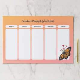 Bloc De Hojas La vintage semana de la mariposa monarca en un pro