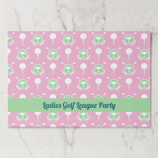Bloc De Hojas Ladies Golf League Paper Party Placemat (Anverso)