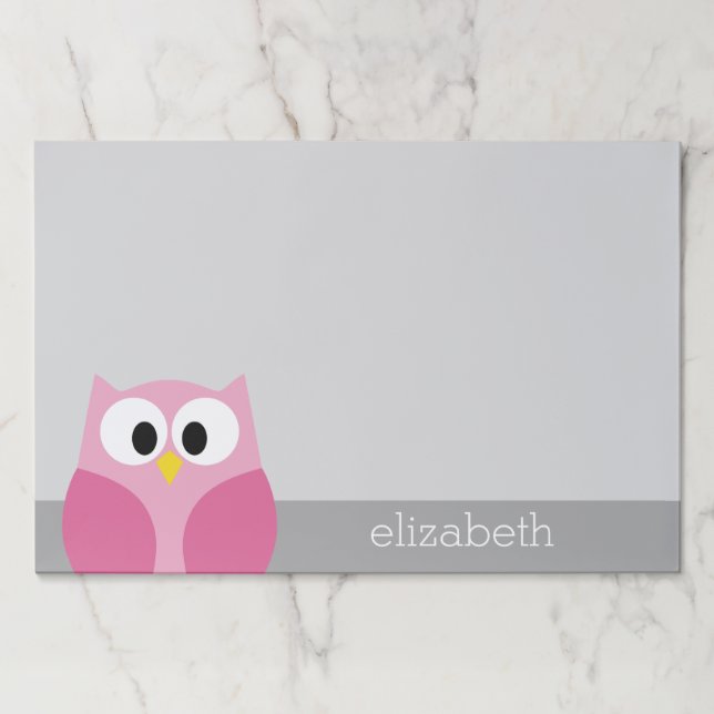 Bloc De Hojas Lechuza Personalizado pequeña - Nombre personaliza (Anverso)