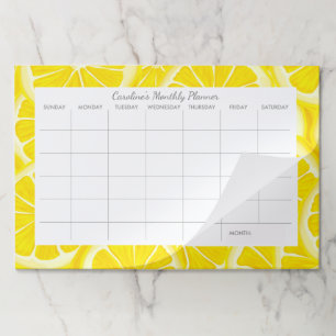 Bloc De Hojas Lemon Personalizado Desk Pad Mensual Calendar Plan
