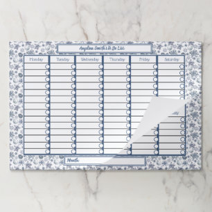 Bloc De Hojas Lista De Navidades De Plata Blanca Personalizados