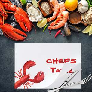 Bloc De Hojas Lobster crawfish hervir fiesta placemato blanco ro