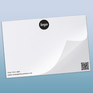 Bloc De Hojas Logotipo simple código QR y negocio de texto